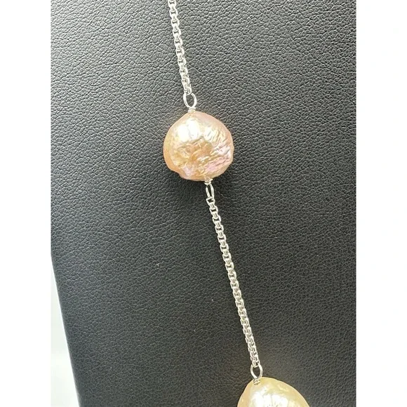 Honora Sterling Silver Pink & White Fresh Water Pearl Collection Necklace VTG - Picture 8 of 11